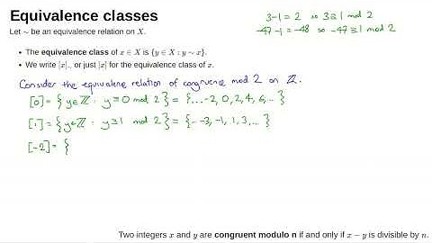 MATH0005 L12b: equivalence classes