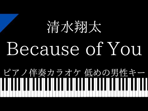 【ピアノ カラオケ】Because of You / 清水翔太【低めの男性キー】
