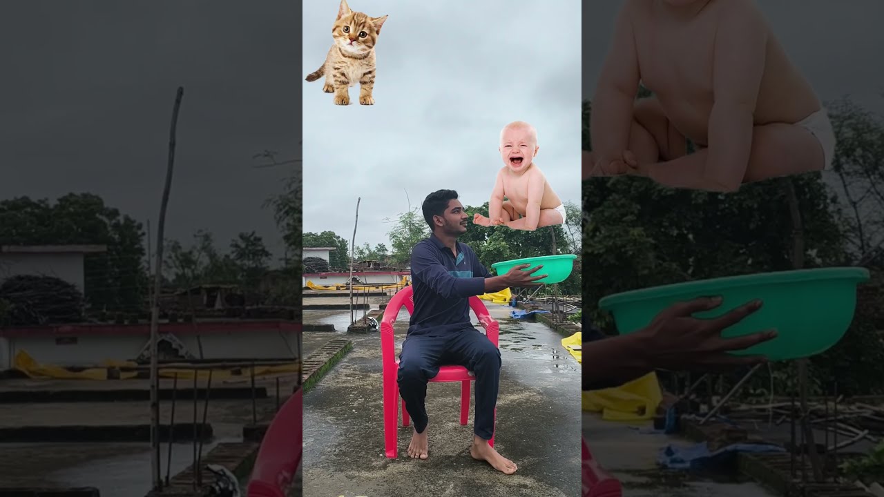 Crying Flying Babies Catching Vs Cat Puppy Funny Magic VFX Video Shorts Viral Trending