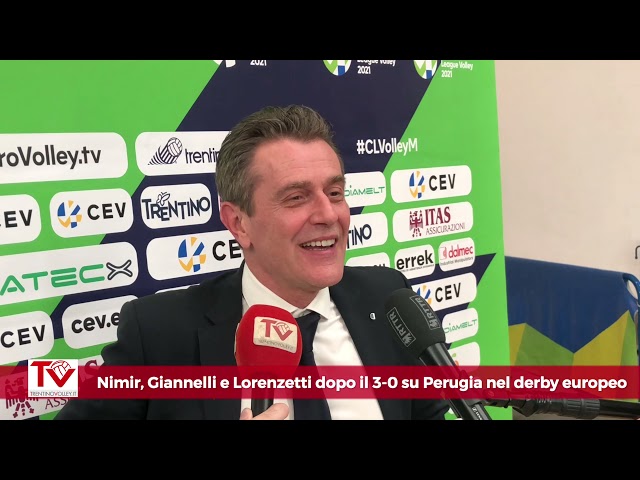 Nimir, Giannelli e Lorenzetti dopo il 3-0 in Champions su Perugia