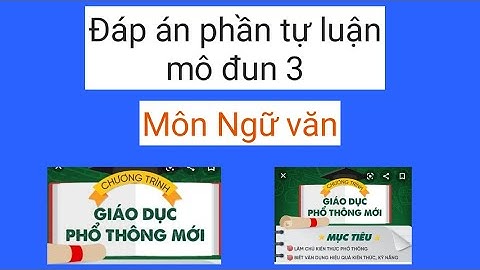 Đáp án phần tự luận mô đun 3 môn Ngữ văn THPT