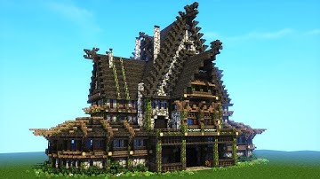 Minecraft Viking House Tutorial - Nordic and Rustic Mansion!