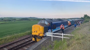 Class 37 025 ‘Inverness TMD’ under power out from Birkhill with 37 403 ‘Isle of Mull’ and 27 001 DIT