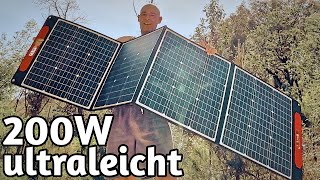 TEST 200W ELECAENTA SolarPanel / Solartasche ultraleicht und flexibel - für jede Powerstation