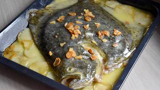RODABALLO al HORNO con patatas | Receta bilbaína auténtica 🐟