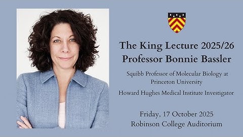 Clare Hall King Lecture 2025/26 – Professor Bonnie Bassler