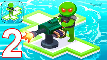 War of Rafts: Crazy Sea Battle - Gameplay Walkthrough Part 2 Stick War Raft Army Base Defense Game