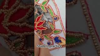 aari work student direct class cutwork practice