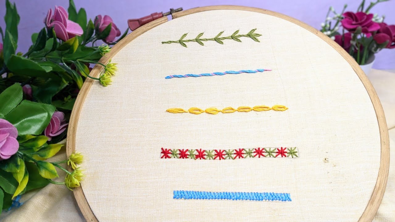 5 Basic Hand Embroidery Stitches Sample for Absolute Beginners ...