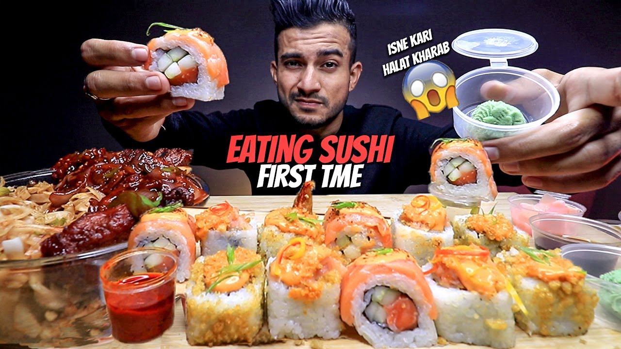 Eating Sushi For The First Time | Indian Trying Sushi | Akshanshu Aswal ...