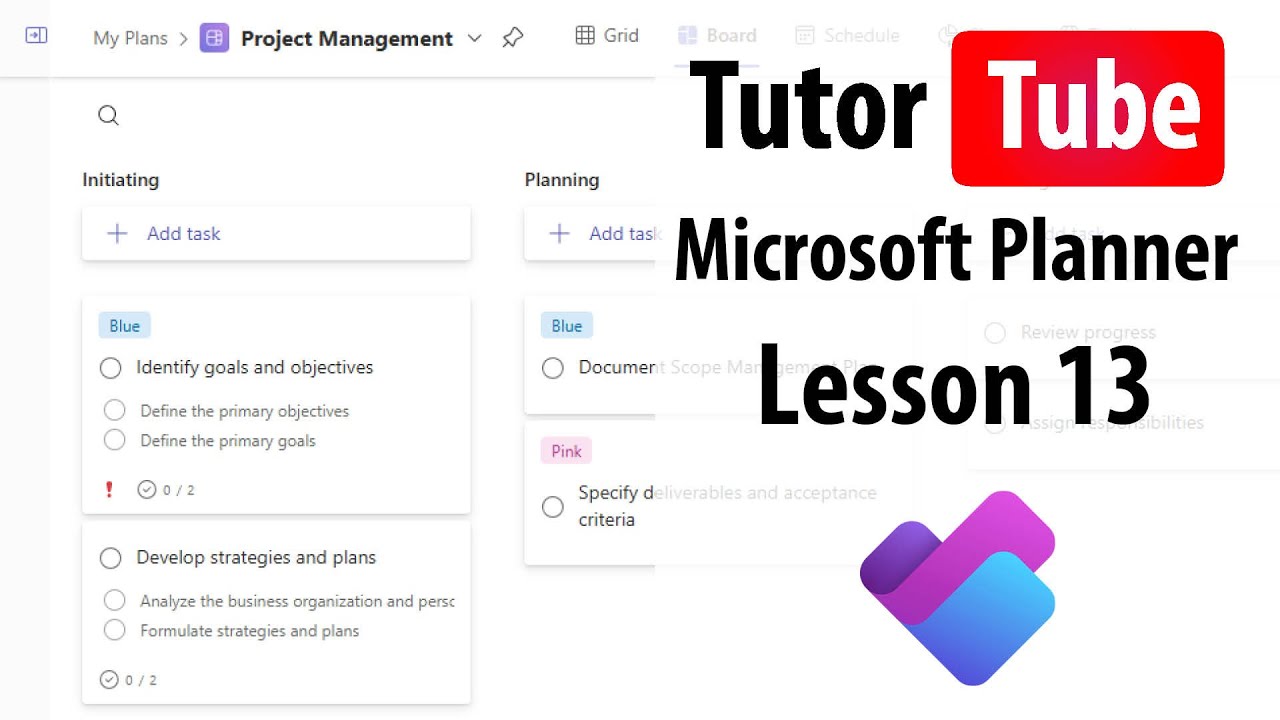 Microsoft Planner - Lesson 13 - Setting Task Progress - YouTube