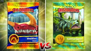 LEGENDARY SHELLFIRE PACK Vs SUBMARIPPER PACK - Dragons: Rise of Berk