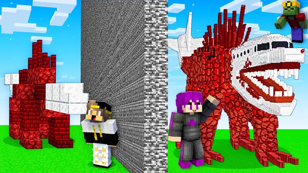 ماين كرافت تحدي بناء وحش الطائرة المسكونة ضد ستورم (استخدمت الغش) .. 😨🔥