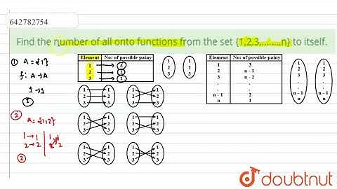 Find the number of all onto functions from the set {1,2,3,........,n} to | Class 12 Maths | Doubtnut