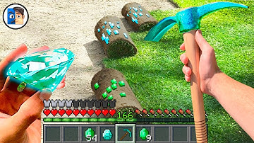 Minecraft RTX in Real Life POV MOVIE Realistic Cave in Minecraft Survival vs Real Life Texture Pack