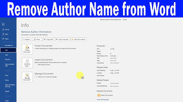Remove Author and Modified by in Word