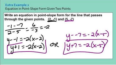 Lesson 4-2 Writing Equations in Standard and Point Slope Form