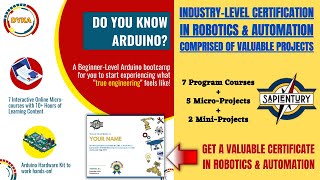 Arduino Certificate program by Sapientury