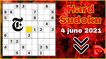 How To Solve New York Times Hard Sudoku ? 4 June 2021