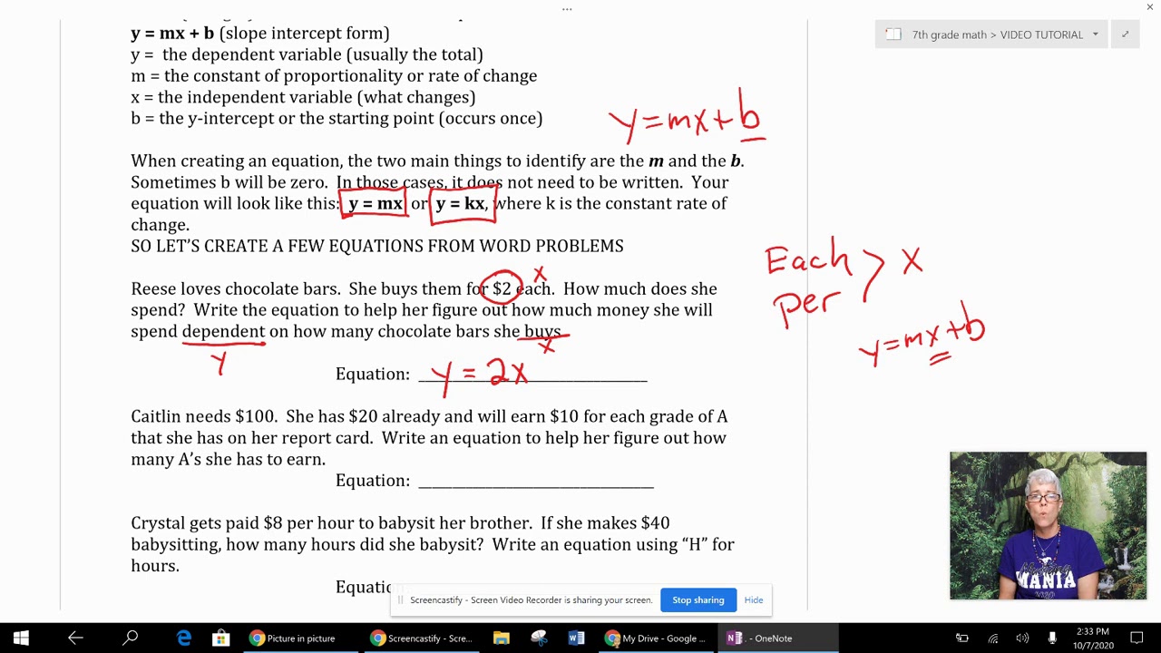 3.2 Notes Writing Equations from Word Problems - YouTube