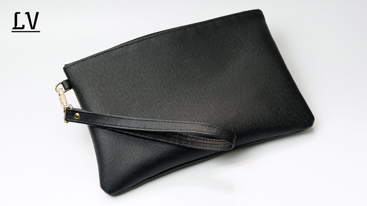 Making A Simple Leather Zipper Clutch Bag For Men | Free Pattern ...