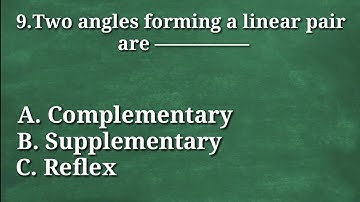 Class 7 | Maths Chapter 5 Lines and Angles | MCQ Objective type questions | Very important for exam