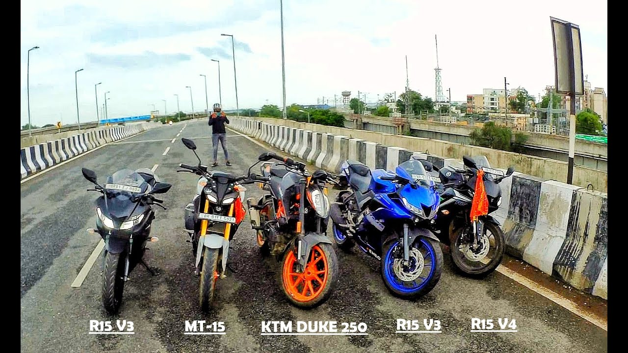 R15 v3 has beat KTM Duke 250 in Drag Race🏍🏁 | Something wrong has been ...