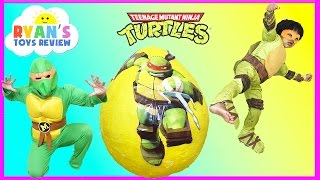 Giant Egg Surprise Opening Ninja Turtles Out Of The Shadows Toys Kids Video Ryan ToysReview