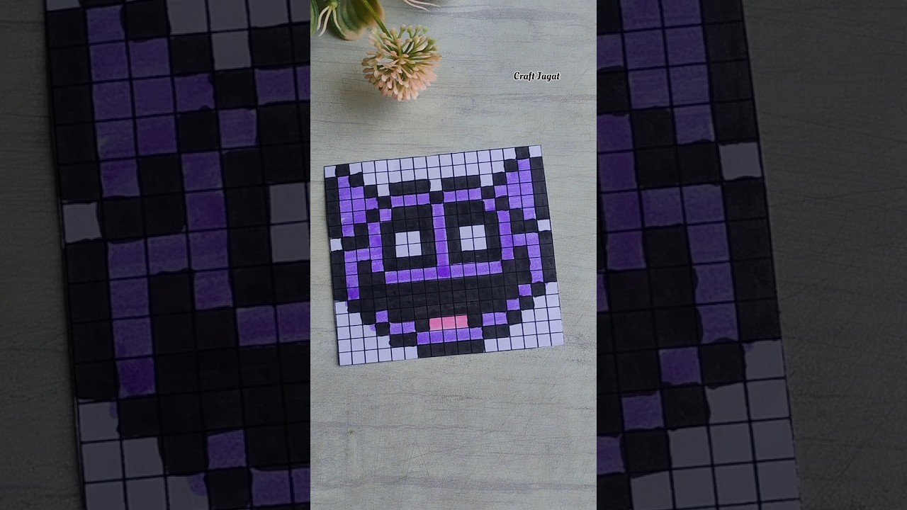 Рисунок кошки в пиксельной графике ✍️ 