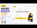Rapido Website Clone using HTML &amp; CSS 🛵