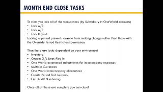 NetSuite Month End, Bank Rec and Allocations