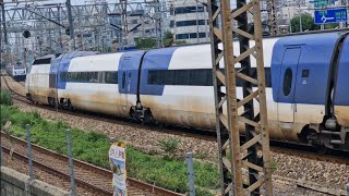 구로IC인근 KTX 복합산천과 8500호대 시멘트 화물열차의 교행