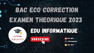 Bac éco || Correction examen 2023 théorique en informatique