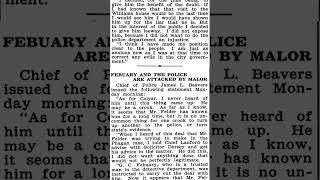 Tuesday, 27th May 1913 Chief James L. Beavers Reply to Mayor Woodward