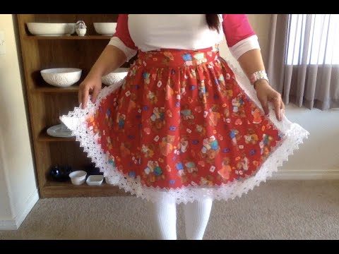 How to make "A holiday half Apron" Tutorial DIY: Supper easy for beginner !!!