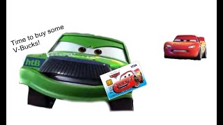 Chick Hicks steals Lightning McQueen's credit card to buy V-bucks\/Grounded