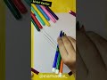3 Markers Color Painting Art 😜#shorts