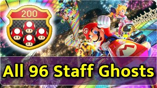 Mario Kart 8 Deluxe 200cc - Beating All 96 Staff Ghosts (Including DLC)