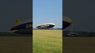 Goodyear Blimp Zeppelin Nt Wingfoot Three N3A Being Towed By Mast Truck To The Field