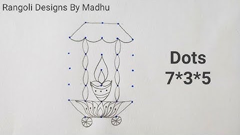 Very Simple Ratham muggu// Kanuma and Mukkanuma muggulu// Easy Chariot Rangoli// 7*3*5 Dots Rangoli