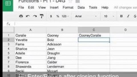 Concatenate, Split, and Left Functions in Google Sheets