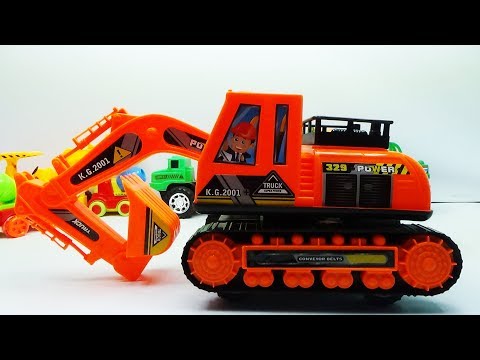 red excavator toy