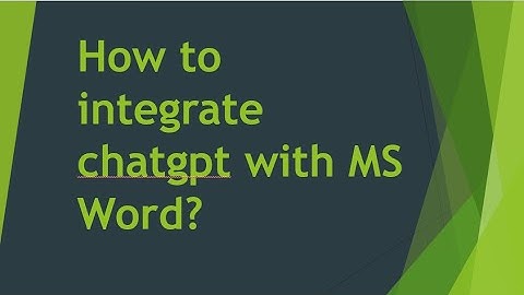 HOW TO INTEGRATE CHATGPT TO MS EXCEL