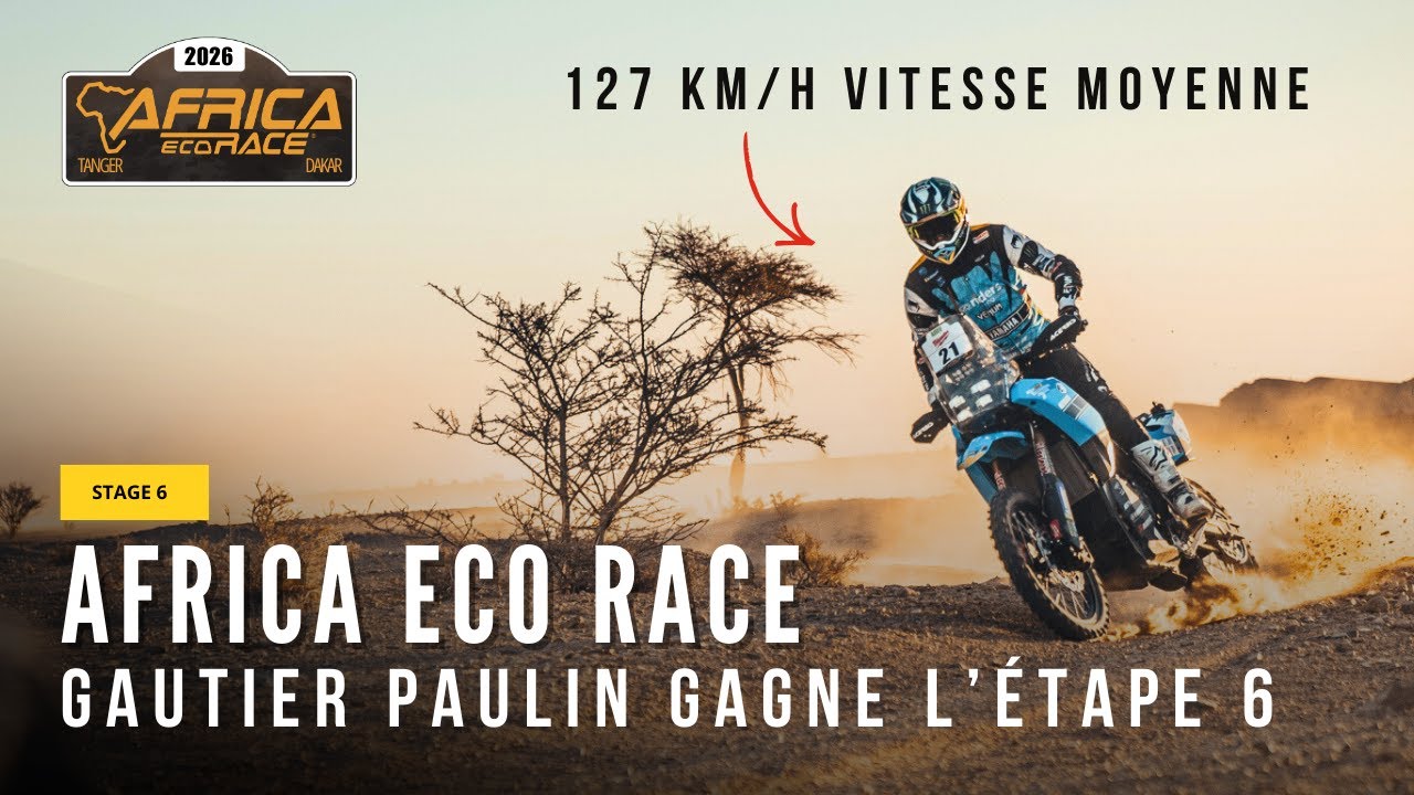 127 km/h de vitesse moyenne aujourd’hui pour Gautier Paulin, vainqueur de l’étape 6 AFRICA ECO RACE!
