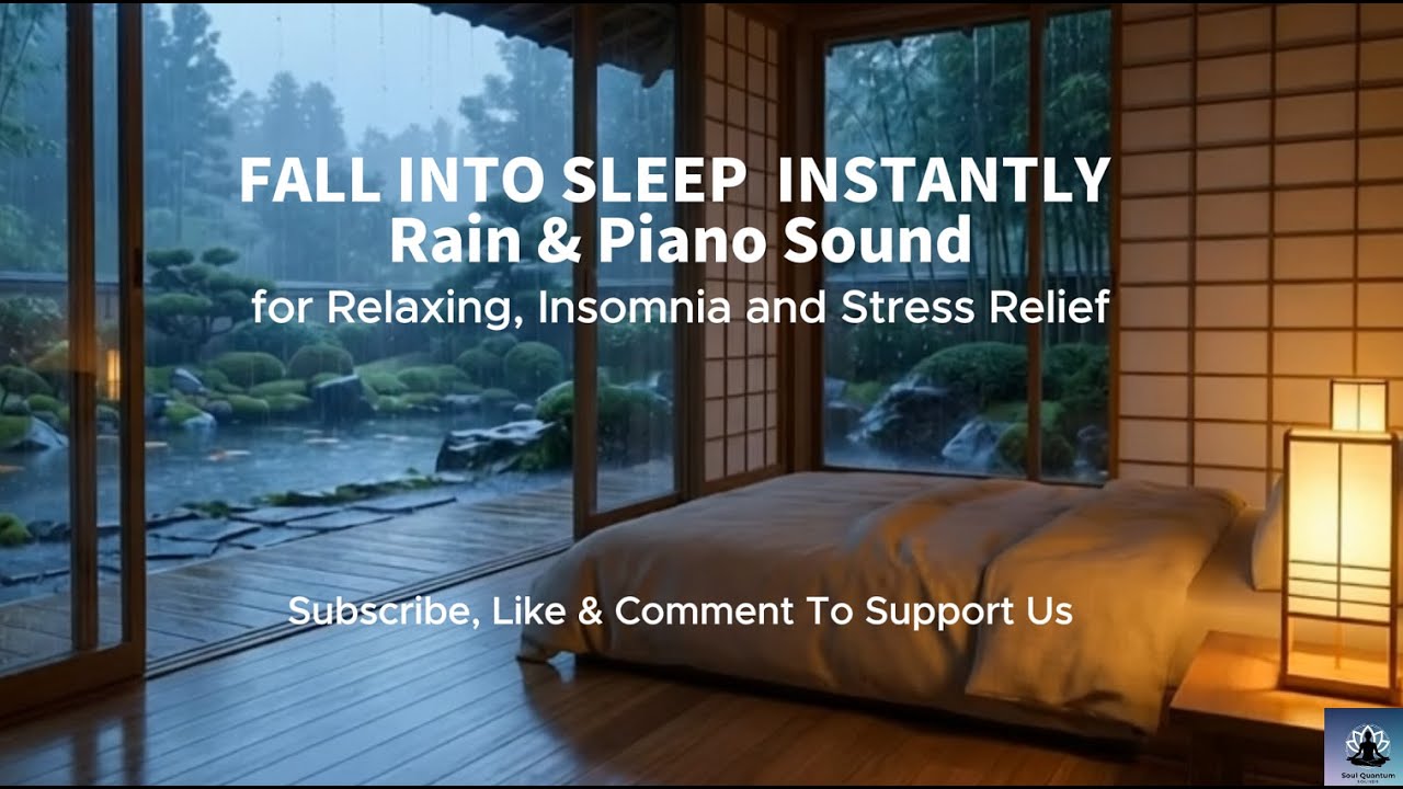 Deep Sleep Soundscape with Rain and Soft Piano - Stress Relief, Insomnia Ease & Gentle Meditation
