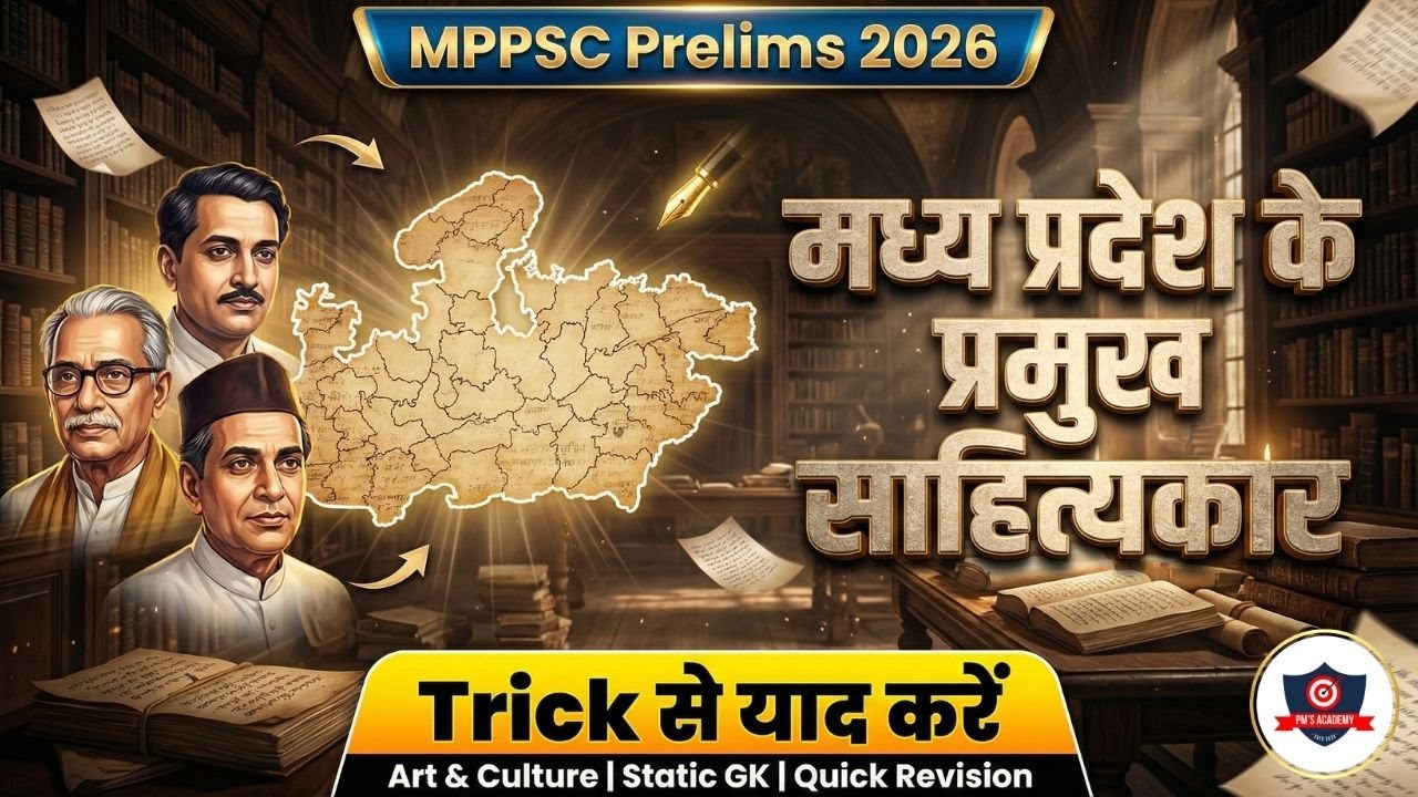 मध्य प्रदेश के प्रमुख साहित्यकार | MPPSC Prelims 2026 | Art & Culture | Trick से याद करें
