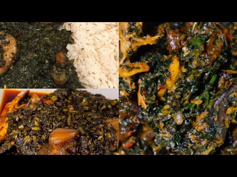 خورش اسفناج آفریقایی خوش طعم لیبریایی که با روغن پلاسمایی تهیه شده است