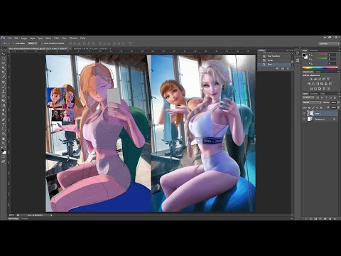Sakimichan Term 179 | Gym Selfy voice over painting | digital painting tutorial speedpaint #shorts