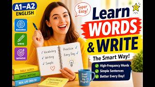 Learn English FAST! 🚀Easy Words &amp; Simple Writing ✍️ (A1–A2)
