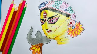 durga easy goddess painting ma draw